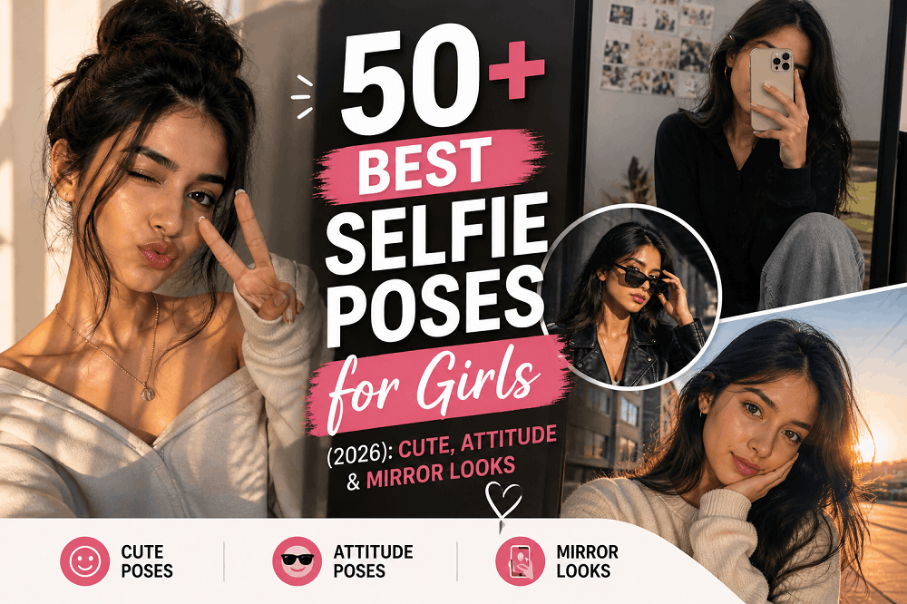 50+ Best Selfie Poses for Girls (2026): Cute, Attitude & Mirror Looks